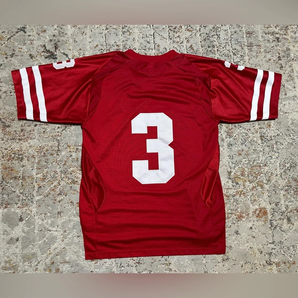 ADIDAS NEBRASKA CORN HUSKERS red Football Jersey #3 size Medium oversized fit